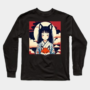 Fox Girl and her Companion Long Sleeve T-Shirt